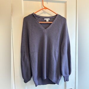 Athleta women’s V-Neck Sweater in Purple